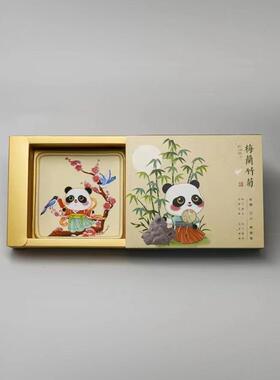 熊猫丝绸杯垫中国特色礼物旅游纪念品中国元素伴手礼