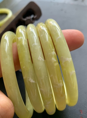 一物一图岫玉手镯F175辽阳桂花糕蜂蜜水叮当圆条暴风雪一物一图
