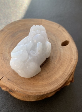 天然a货翡翠糯冰种貔貅吊坠尺寸约42*25*16.8mm 配送证书支持复检