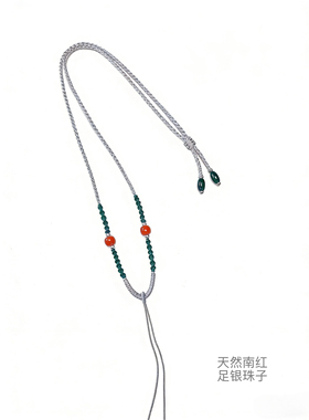 手工编织南红挂脖子项链玉佩蜜蜡金银吊坠挂件挂绳可调节项链绳