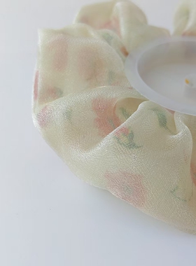 双层欧根纱发圈碎花内里手工限量