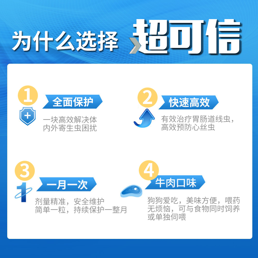 超可信体内外驱虫药狗狗体外去螨虫萨摩耶哈士奇体内外一体驱虫药 - 图2