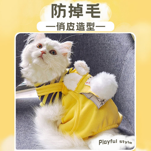 猫咪衣服冬装猫猫冬天保暖防掉毛幼猫布偶德文宠物小猫加厚保暖衣 - 图1
