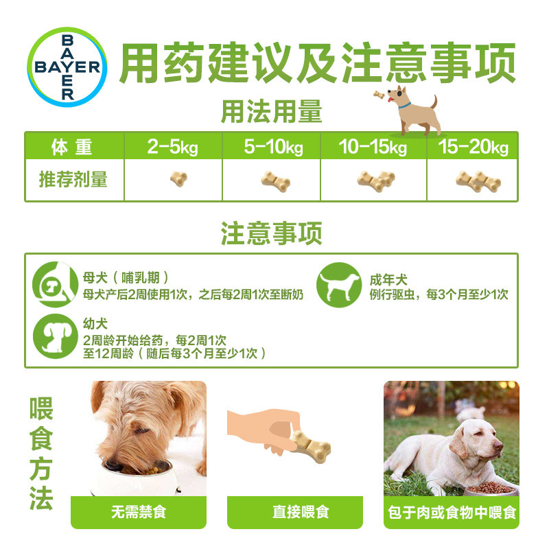 拜宠清拜耳狗驱虫体内驱虫药狗犬内驱虫药打虫药宠物狗用狗狗内驱-图3