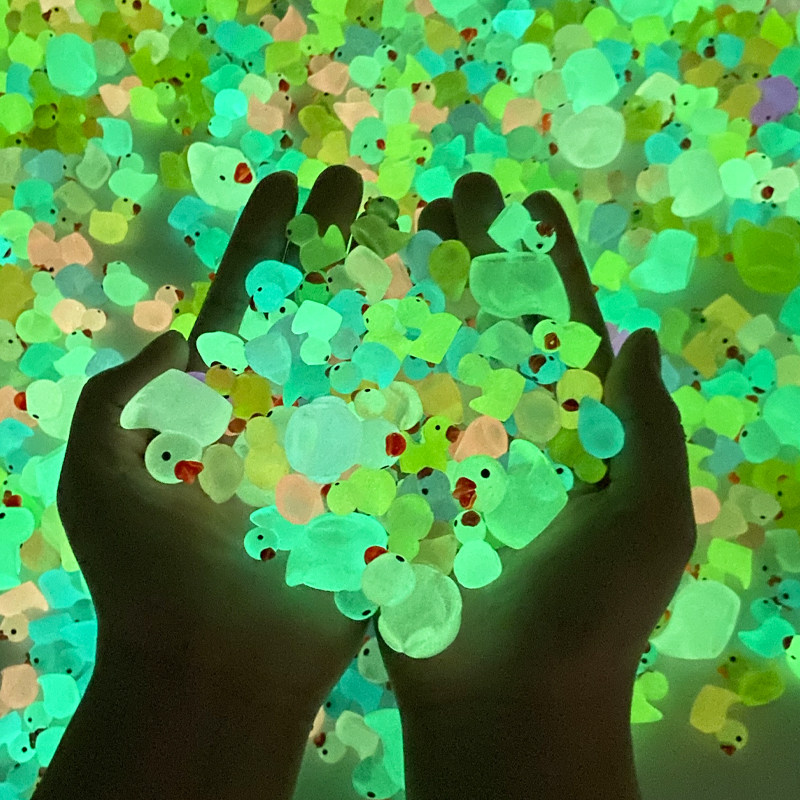 网红儿童夜光迷你小鸭子玩具彩色水晶装饰品摆件发光防真动物车载,淘宝优惠券,粉丝福利购,淘宝优惠卷