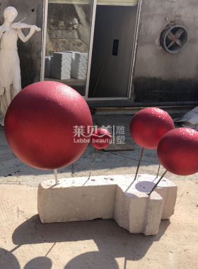 莱贝美泡沫红色球体橱窗装饰美陈