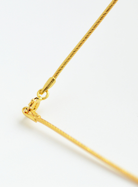 原装进口纯银镀金黄闪亮变型项链