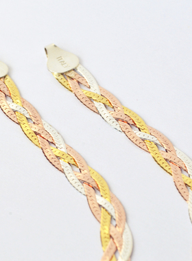 意大利锁骨链纯银意大利镀金镀金