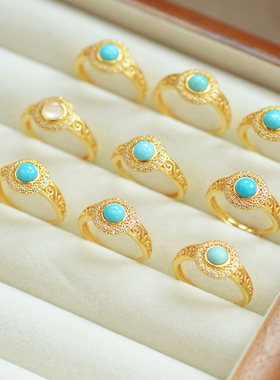 暮城珠宝女纯银日常天然绿松石