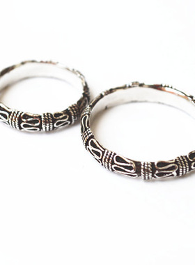 纯银平安纹s925纯银女手工戒指