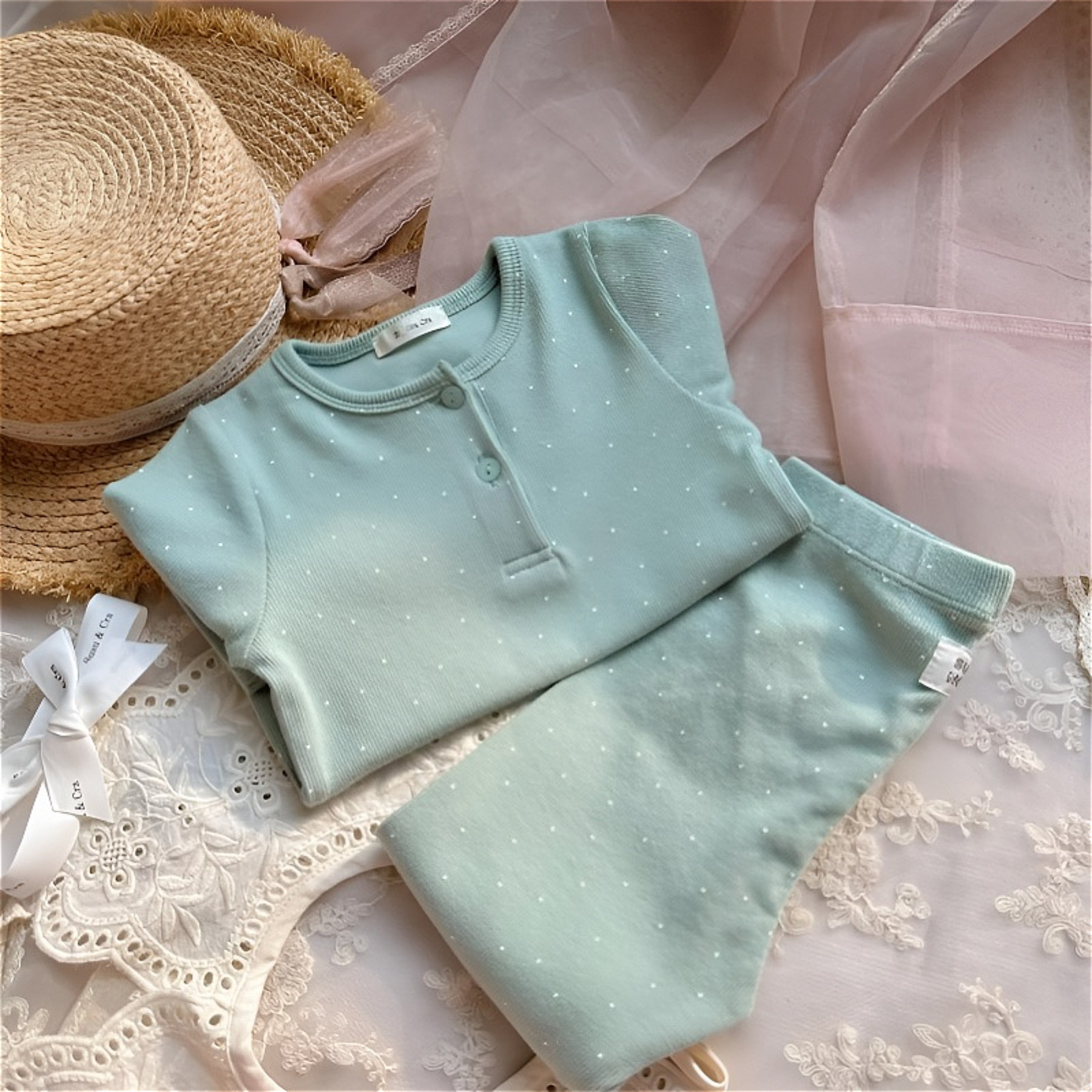 秋季新品~儿童纯棉套装舒适波点满印男女童秋衣秋裤家居服两件套,淘宝优惠券,粉丝福利购,淘宝优惠卷