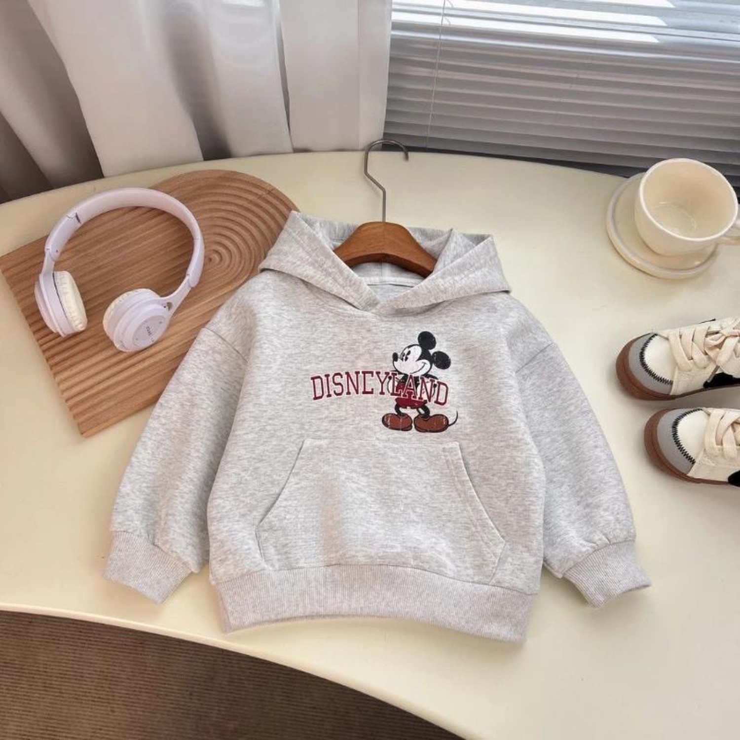 男女童秋冬季卡通可爱加绒卫衣儿童加厚一体绒连帽长袖上衣套冬装 - 图1