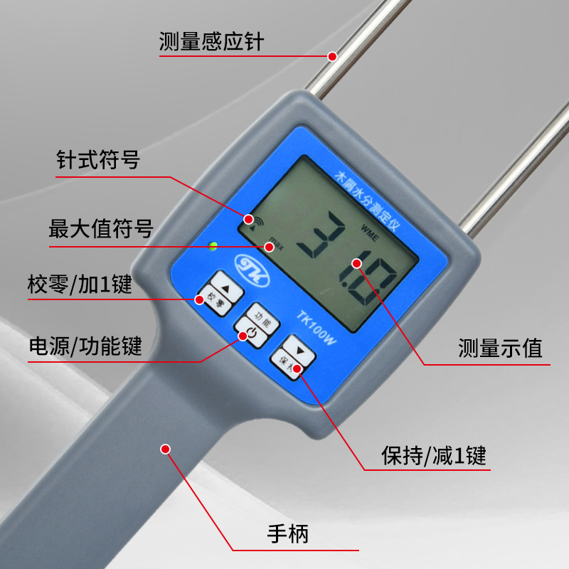 木粉木屑锯末木纤维水分仪锯末湿度计TK100W水份测湿仪测湿仪-图1