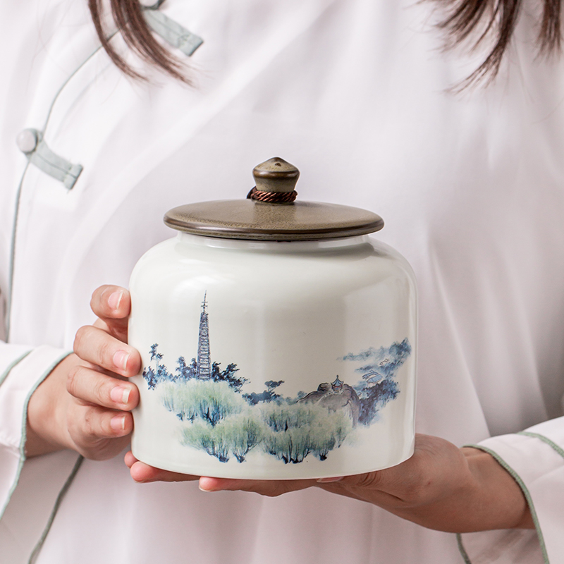复古茶叶包装礼盒空盒陶瓷茶叶罐大号半斤装红茶绿茶白茶单罐定制