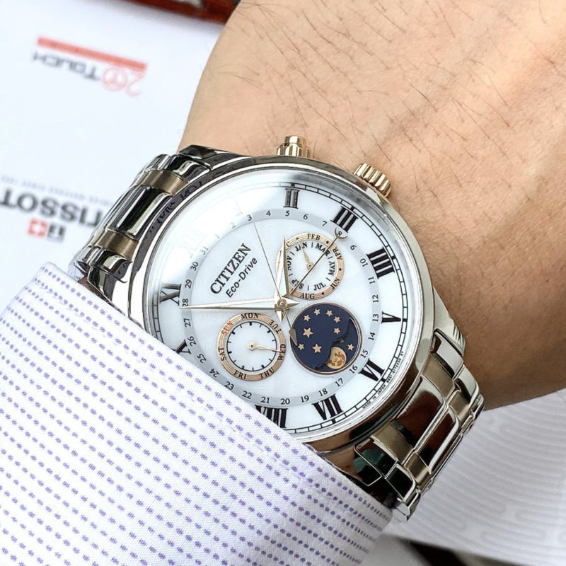 西铁城旗舰官方光动能钢带商务腕表 西铁城手表日韩腕表