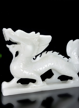 玉石生肖龙家居客厅摆件
