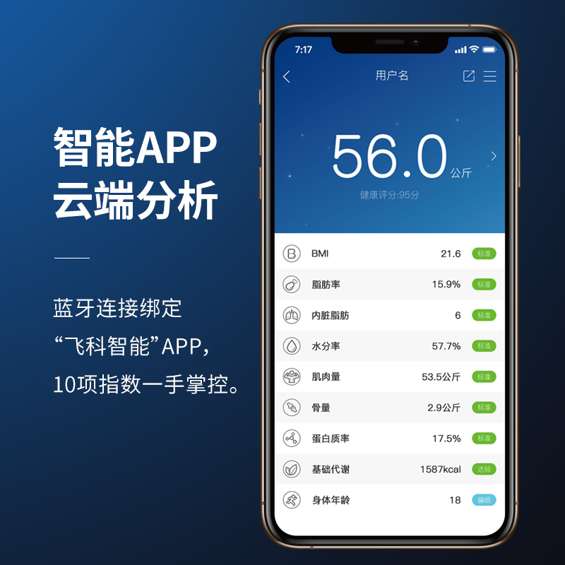 飞科鼎发专卖店飞科智能体脂秤体重秤体脂称电子秤成人精准监测脂肪家用健康男女2