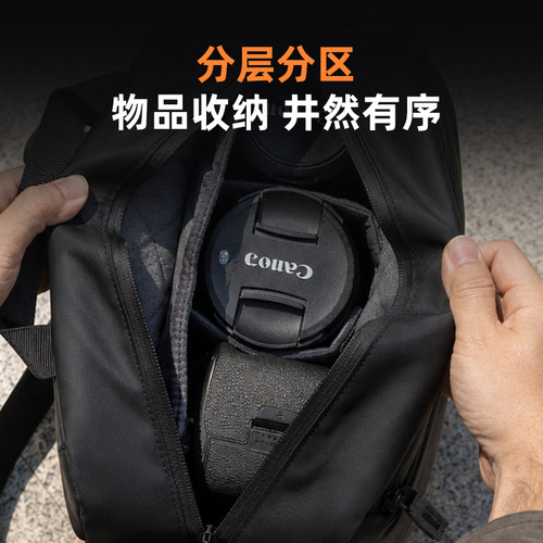 百诺BENRO相机包City20斜跨包单反微单摄影包适用于佳能富士索尼单肩包镜头内胆包骑行腰包轻便大容量收纳包 - 图0