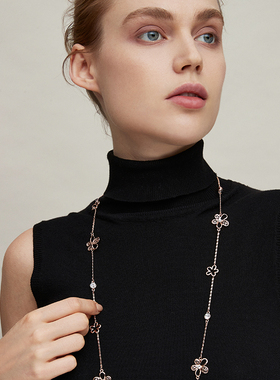 【礼盒包装】伊泰莲娜长链女日韩四季长款项链时尚花朵吊坠毛衣链