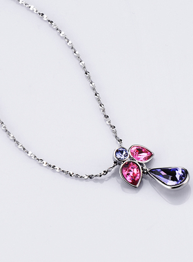 【礼盒包装】伊泰莲娜仿水晶水滴吊坠项链女短链锁骨链情人节礼物