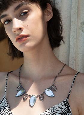 伊泰莲娜锌合金玻璃石O字链女