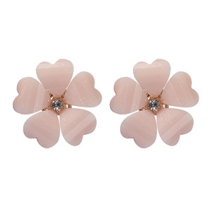 伊泰莲娜日韩版时尚花朵艾芙莉的礼物耳环粉色耳夹送闺蜜耳饰品