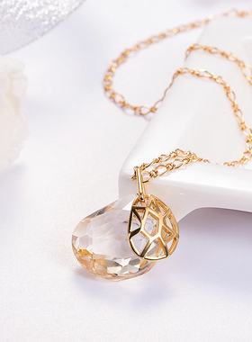 伊泰莲娜极简风 几何椭圆形项链吊坠个性毛衣链长款百搭秋冬配饰