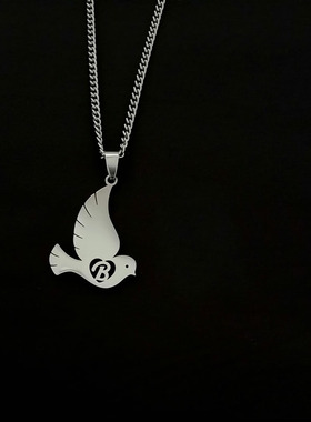 不锈钢白敬亭周边粉丝白鸽吊坠