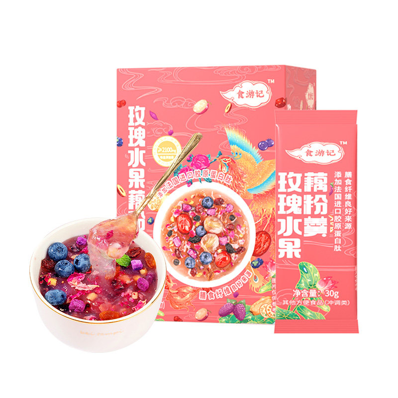 【会员专享】老金磨方玫瑰水果羹冲饮 老金磨方藕粉