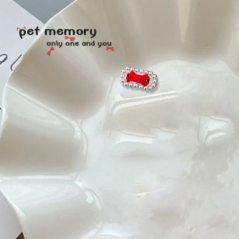 手工迷你碎发宠物bb夹蝴蝶结发夹红格猫咪约克夏马尔济斯比熊 - 图3