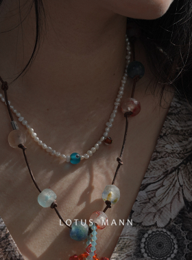 theThirdEye奇趣小琉璃珠与小号面包珍珠项链lotus mann