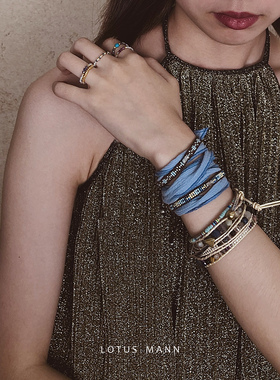 堇青石12星座水色手链路塔斯曼