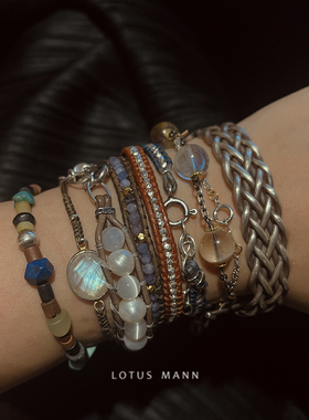 坦桑石925银皮绳手链路塔斯曼