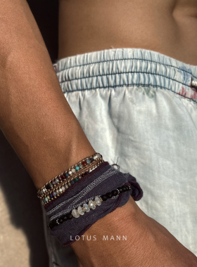 lotusmann纯银白磨砂小小月光石