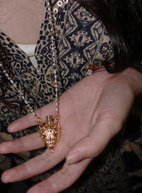 浮生浪漫.珍珠酒壶银镀金两款可调节项链