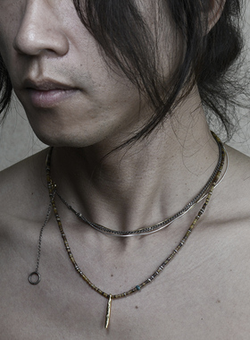 多款入蛇骨三色金925银 叠戴项链 路塔斯曼 双色黑银项链