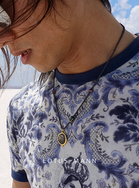 孤品.丝路古币银币.24K黄金与天然钻石包镶项链lotusmann