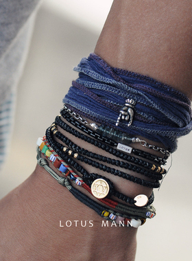 宝石切割托帕石925银链条Topaz手链男士女士手链lotus mann