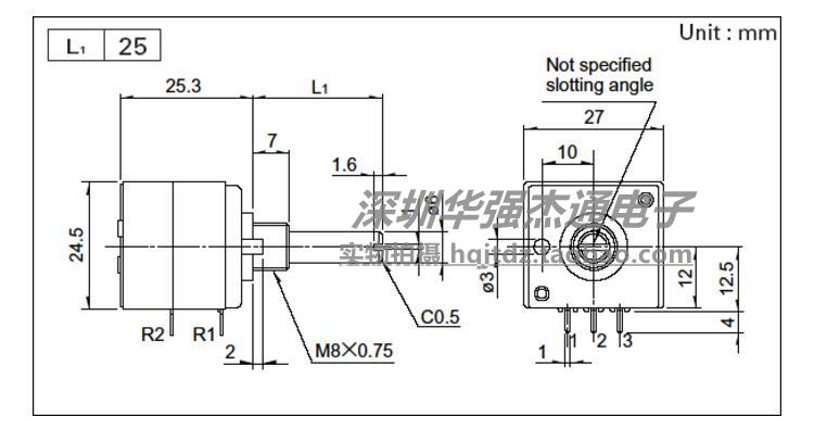 日本ALPS电位器RK27型双联音量电位器A10K A20K A50K A100K A250K - 图2