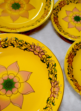 陶瓷佛前观音财神爷贡品供果盘