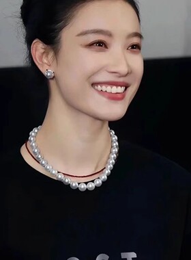 2026新款轻奢施家珍珠项链送耳钉
