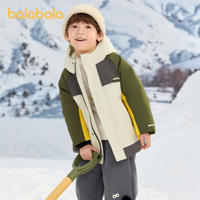 巴拉巴拉童装男童羽绒服冬装新款外套拼色户外风连帽保暖上衣,淘宝优惠券,粉丝福利购,淘宝优惠卷