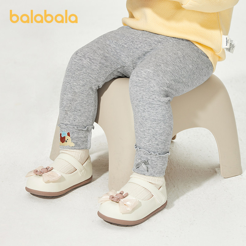 巴拉巴拉童装宝宝裤子女童婴儿打底裤翻脚口设计精致绣花可爱萌趣,淘宝优惠券,粉丝福利购,淘宝优惠卷