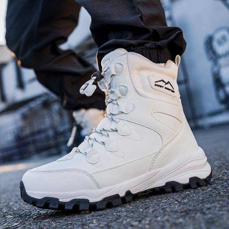 皮靴女冬季加绒保暖雪地靴男士大码防水马丁靴厚底英伦加厚短靴子 - 图2