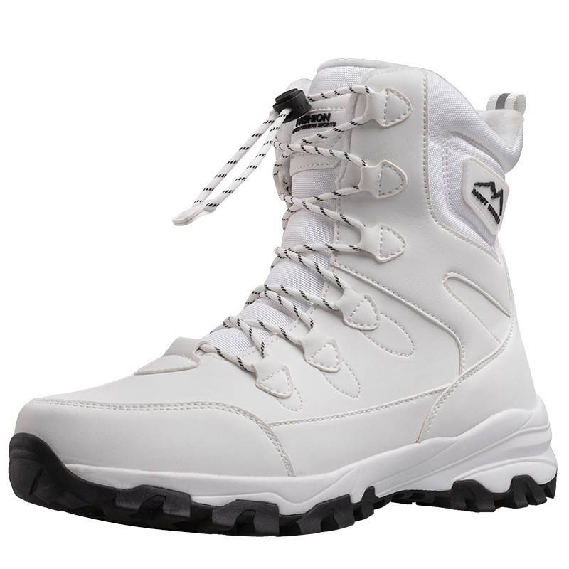 皮靴女冬季加绒保暖雪地靴男士大码防水马丁靴厚底英伦加厚短靴子 - 图3