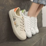 人本 Tide, белая обувь, универсальные трендовые низкие туфли, популярно в интернете, с вышивкой, коллекция 2021