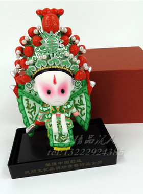 中国特色工艺品创意卡通京剧摆件