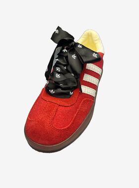 适配阿迪达斯三叶草板鞋德训鞋logo丝绸宽鞋带蕾丝adidas鞋绳