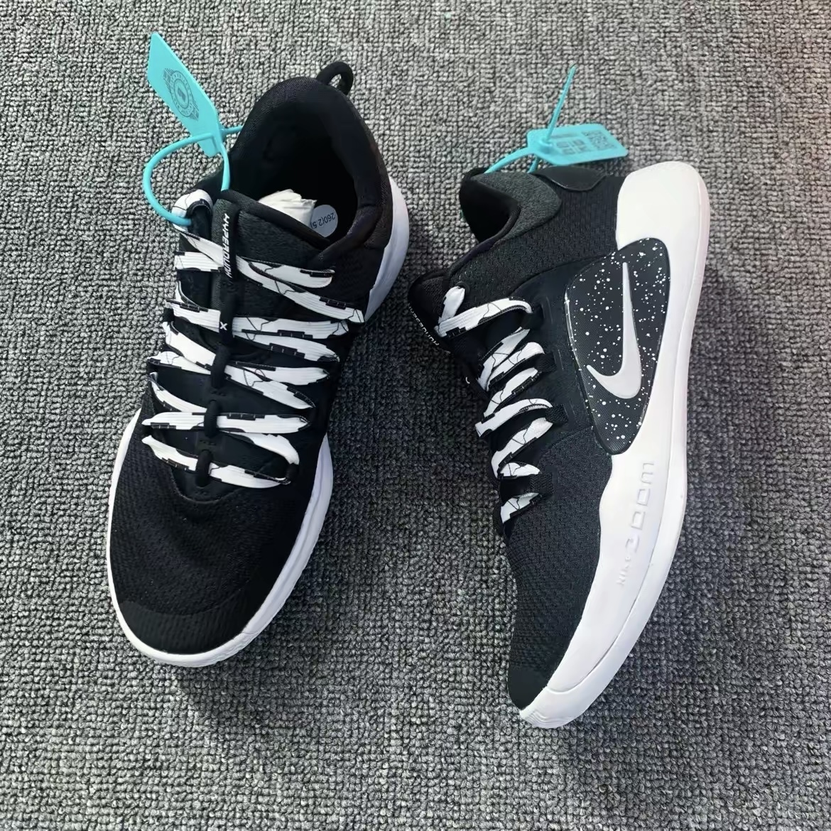 适配hyperdunk X low HD2018黑白西海岸腰果花二次元半圆AF1鞋带-图0