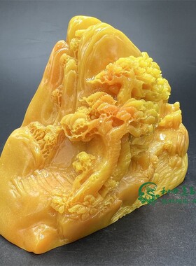 仿寿山石田黄石深山访友摆件